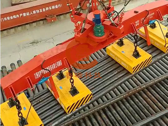 魯磁起重電磁鐵碼垛裝車成功案例